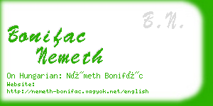 bonifac nemeth business card